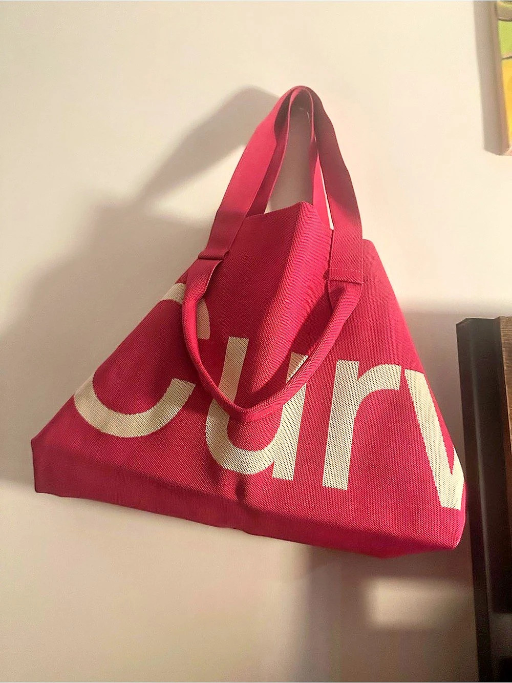 Curves Knit Tote in Pink Like New